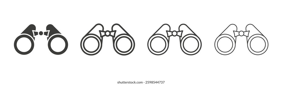 Binoculars line icon vector illustration set.