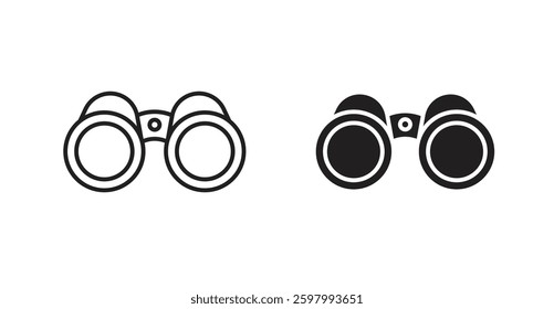 Binoculars line icon vector set.
