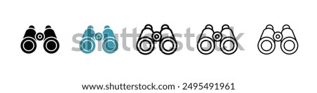 Binoculars line icon vector set.