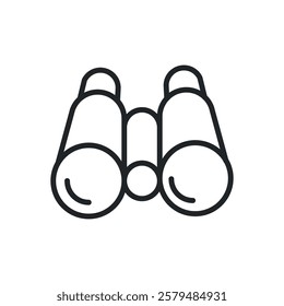 Binoculars line icons. Perfect pixel on transparent background