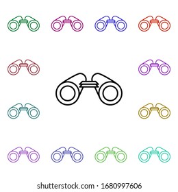 Binoculars line multi color style icon. Simple thin line, outline vector of camping icons for ui and ux, website or mobile application