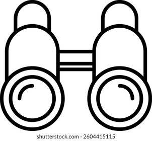 Binoculars Line Vector Icon Design