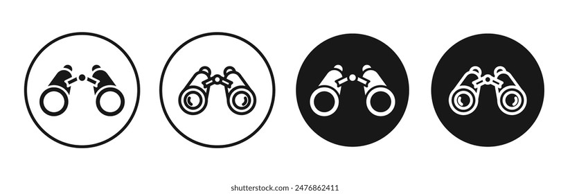 Binoculars line vector icon set.