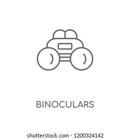 Binoculars linear icon. Binoculars concept stroke symbol design. Thin graphic elements vector illustration, outline pattern on a white background, eps 10.