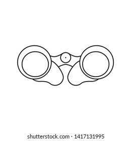 Binoculars. Linear Icon. Graphic vector illustration isolated on white background.