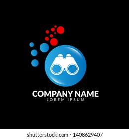 binoculars logo concept. Designed for your web site design, logo, app, UI. map pin logo design. corporate identity logo. can be used for business company. modern illustration