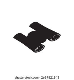 Ilustración de icono de logotipo de binoculares Diseño plano