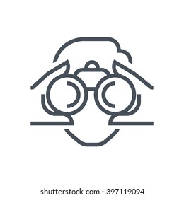 Binoculars, look icon suitable for info graphics, websites and print media and  interfaces. Line vector icon.