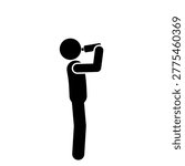 Binoculars man in silhouette looking through binoculars Ideal graphic for concepts involving search discovery and vision