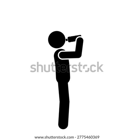 Binoculars man in silhouette looking through binoculars Ideal graphic for concepts involving search discovery and vision