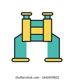 binoculars military force line and fill style icon vector illustration design