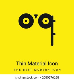 Icono mínimo de material amarillo brillante para binoculares