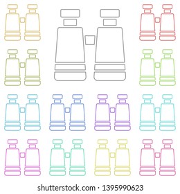 binoculars multi color icon. Simple thin line, outline vector of web icons for UI and UX, website or mobile application