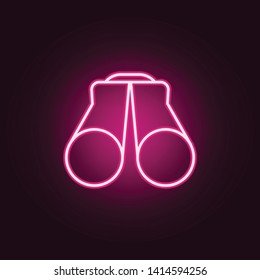 binoculars neon icon. Elements of web set. Simple icon for websites, web design, mobile app, info graphics