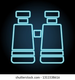 binoculars neon icon. Simple thin line, outline vector of web, minimalistic icons for UI and UX, website or mobile application