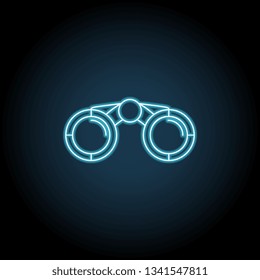 binoculars neon icon . Simple thin line, outline vector of Camp icons for UI and UX, website or mobile application