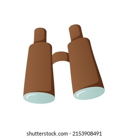 Binoculars for observation, optical device. Vector isolated object in cartoon style.
