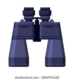 Binoculars Optical Device, Hunting Tackles and Equipment Flat Vector Illustration
