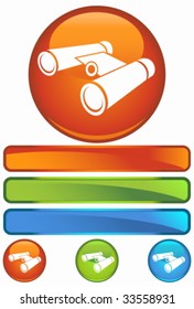 binoculars orange round