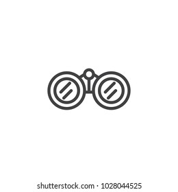 Binoculars outline icon. linear style sign for mobile concept and web design. Explore simple line vector icon. Symbol, logo illustration. Pixel perfect vector graphics