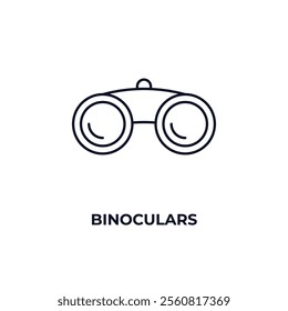 binoculars outline icon. Linear vector from army and military concept. Thin line binoculars icon isolated on white background