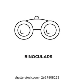 Icono de contorno de binoculares. Vector lineal desde el concepto militar