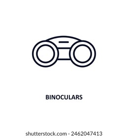 binoculars outline icon. Thin line icon from army and war collection. Editable vector isolated on white background