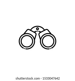 Binoculars outline icon.Advertising and Media Illustration style.