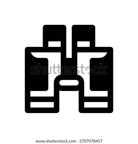 Binoculars. Outlined stroke vector icon with black-filled details.