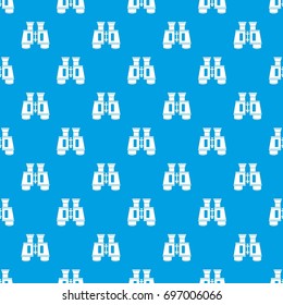  Binoculars pattern repeat seamless in blue color for any design. Vector geometric illustration