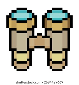 Binoculars in pixel art style