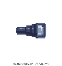 Binoculars pixel art style icon. Spyglass and telescope. Game assets. 8-bit style. Isolated abstract vector illustration. 