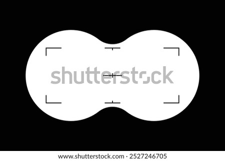 Binoculars point of view POV frame. Telescope aim sight. Periscope lens view. Spy view overlay. Look through the lenses. Vector illustration.