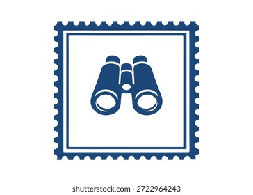 Fernglas-Briefmarke, Vektorsymbol auf weißem Hintergrund
Vektor-Briefmarke auf weißem Hintergrund