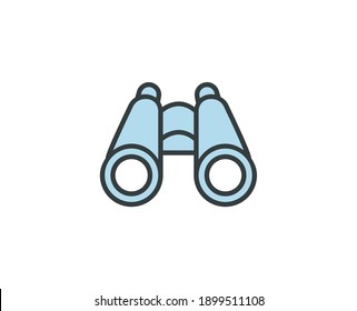 Binoculars premium line icon. Simple high quality pictogram. Modern outline style icons. Stroke vector illustration on a white background. 