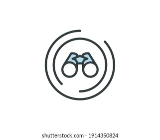 Binoculars Premium Line Icon. Simple High Quality Pictogram. Modern Outline Style Icons. Stroke Vector Illustration On A White Background. 