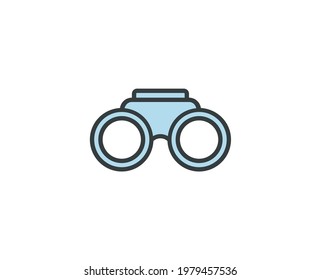 Icono de línea premium de binoculares. Pictograma sencillo de alta calidad. Iconos modernos de estilo de contorno. Ilustración vectorial de trazo sobre un fondo blanco. 