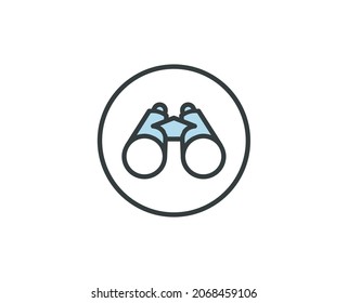 Binoculars premium line icon. Simple high quality pictogram. Modern outline style icons. Stroke vector illustration on a white background. 