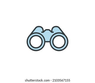 Binoculars Premium Line Symbol. Einfaches hochwertiges Piktogramm. Moderne Kontursymbole. Schlagt Vektorgrafik auf weißem Hintergrund. 