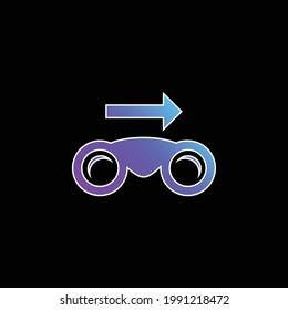 Binoculars With Right Arrow blue gradient vector icon