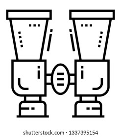 Binoculars is safety tool line vector