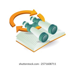 Binoculars search for information in books