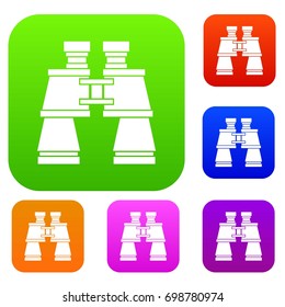 Binoculars set icon in different colors isolated vector illustration. Premium collection
