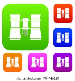 Binoculars set icon in different colors isolated vector illustration. Premium collection
