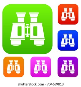  Binoculars set icon in different colors isolated vector illustration. Premium collection