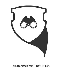 binoculars and shield vector icon