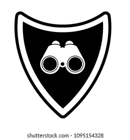 binoculars and shield vector icon