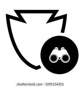 binoculars and shield vector icon