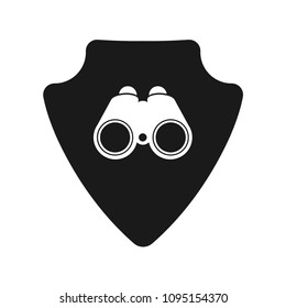 binoculars and shield vector icon