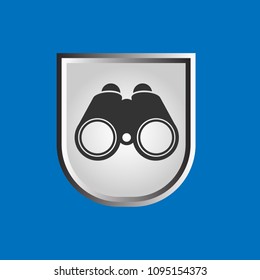 binoculars and shield vector icon